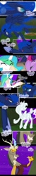 Size: 600x2927 | Tagged: safe, artist:falleninthedark, imported from derpibooru, discord, princess celestia, princess luna, twilight sparkle, comic, discord being discord, the chaotic and the regretful