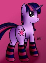 Size: 1600x2191 | Tagged: safe, artist:halfirepony, imported from derpibooru, twilight sparkle, pony, butt, clothes, female, flank, plot, socks, solo, striped socks