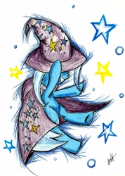 Size: 2500x3516 | Tagged: safe, artist:mlpst1993, imported from derpibooru, trixie, pony, unicorn, female, grind, mare, solo, traditional art