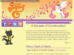Size: 640x480 | Tagged: safe, imported from derpibooru, pegasus, pony, anime detour, april fools joke, duo, text, website