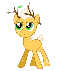 Size: 534x660 | Tagged: safe, edit, imported from derpibooru, oc, oc only, oc:treebark, deer pony, earth pony, original species, pony, branches, colt, do or deer, fake antlers, male, simple background, solo, white background