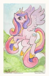 Size: 713x1100 | Tagged: safe, artist:jayelle-anderson, imported from derpibooru, princess cadance, alicorn, pony, female, mare, solo, traditional art
