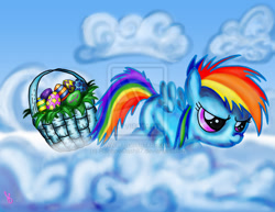 Size: 900x695 | Tagged: safe, artist:rainbowdash87, imported from derpibooru, rainbow dash, pony, female, solo, watermark