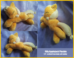 Size: 1124x881 | Tagged: artist needed, safe, imported from derpibooru, applejack, baby, filly, irl, photo, plushie