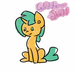 Size: 582x566 | Tagged: safe, artist:otterlore, imported from derpibooru, snails, pony, animated, cute, glitter shell, male, simple background, solo, white background