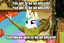 Size: 600x411 | Tagged: safe, imported from derpibooru, princess celestia, alicorn, pony, alicorn drama, everyone is an alicorn, image macro, oprah, oprah winfrey, photoshop, reaction image