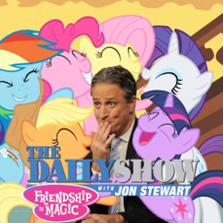 Size: 256x256 | Tagged: safe, imported from derpibooru, applejack, fluttershy, pinkie pie, rainbow dash, rarity, twilight sparkle, human, crossover, fimfiction, happy, hug, irl, irl human, jon stewart, mane six, photo, the daily show