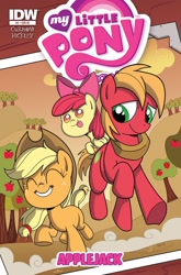 Size: 1100x1670 | Tagged: safe, artist:sibsy, idw, imported from derpibooru, apple bloom, applejack, big macintosh, earth pony, pony, colt, comic, cover, filly, male, official, stallion, younger