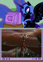 Size: 512x750 | Tagged: safe, imported from derpibooru, nightmare moon, dragon, cynder, dragoness, exploitable meme, female, spyro the dragon, spyro the dragon (series), tv meme