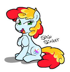 Size: 490x506 | Tagged: safe, artist:botchan-mlp, imported from derpibooru, oc, oc only, oc:ship sinker, earth pony, pony, female, mare, simple background, sitting, solo, white background