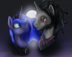 Size: 1007x793 | Tagged: safe, artist:nati789, imported from derpibooru, king sombra, princess luna, alicorn amulet, female, lumbra, male, shipping, straight
