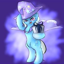 Size: 5000x5000 | Tagged: safe, artist:angelwing314, imported from derpibooru, trixie, pony, absurd resolution, bipedal, present