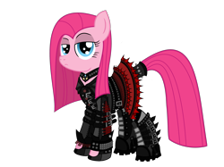 Size: 3000x2241 | Tagged: safe, artist:salenor, imported from derpibooru, pinkie pie, alternate clothes, alternate costumes, boots, demonia swing 815, goth, gothic, hoof boots, pinkamena diane pie