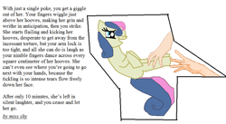 Size: 848x465 | Tagged: safe, artist:queen luna/luna the great, imported from derpibooru, bon bon, sweetie drops, human, pony, fanfic, framed picture, hand, hooves, human on pony action, ms paint, text, tickling