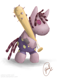 Size: 508x691 | Tagged: safe, artist:yokal5, imported from derpibooru, smarty pants, baseball bat, solo, weapon