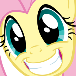 Size: 1000x1000 | Tagged: safe, imported from derpibooru, fluttershy, grin, reaction image, simple background, squee, transparent background, vector