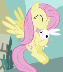 Size: 298x341 | Tagged: safe, imported from derpibooru, screencap, angel bunny, fluttershy, happy, hug