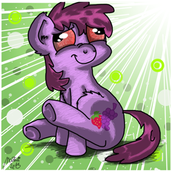 Size: 1024x1024 | Tagged: safe, artist:natalistudios, imported from derpibooru, berry punch, berryshine, pony, bloodshot eyes, derp, female, solo, tripping out