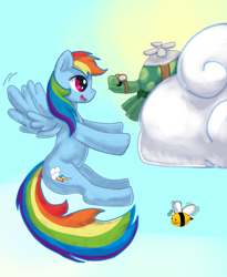 Size: 900x1100 | Tagged: safe, artist:indigowolf13, imported from derpibooru, rainbow dash, tank, cloud, flying