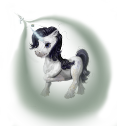 Size: 863x925 | Tagged: safe, artist:porkcow, imported from derpibooru, rarity, donkey, donkified, female, magic, realistic, solo, species swap