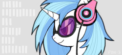 Size: 600x270 | Tagged: safe, artist:ezoisum, imported from derpibooru, dj pon-3, vinyl scratch, pony, female, headphones, solo