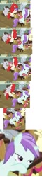 Size: 347x1440 | Tagged: safe, imported from derpibooru, screencap, alula, liza doolots, petunia, pluto, silver spoon, tootsie flute, truffle shuffle, twist, earth pony, pegasus, pony, unicorn, hearts and hooves day (episode), anatomically incorrect, bedroom eyes, book, card, cropped, desk, female, filly, glasses, hearts and hooves day, hug, incorrect leg anatomy, sad, sitting, twuffle