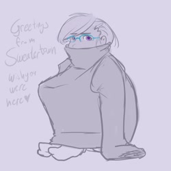 Size: 800x800 | Tagged: safe, artist:moronsonofboron, imported from derpibooru, silver spoon, human, clothes, glasses, gravity falls, humanized, older, older silver spoon, sweater, sweater town, the hand that rocks the mabel