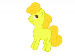 Size: 1280x960 | Tagged: safe, imported from derpibooru, oc, oc only, unnamed oc, pony, blank flank, green body, grin, looking up, quicksy, simple background, smiling, solo, wat, white background