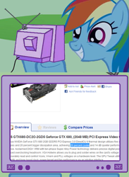 Size: 511x700 | Tagged: safe, imported from derpibooru, rainbow dash, 20% cooler, exploitable meme, graphics card, nvidia, tv meme, video card