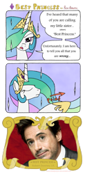 Size: 626x1275 | Tagged: safe, artist:redapropos, imported from derpibooru, princess celestia, human, comic, irl, irl human, photo, robert downey jr