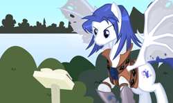 Size: 900x540 | Tagged: safe, artist:sunyup, imported from derpibooru, dracony, hybrid, kalecgos, male, ponified, solo, spread wings, stallion, tattered, tattered wings, transparent wings, warcraft, wings, world of warcraft