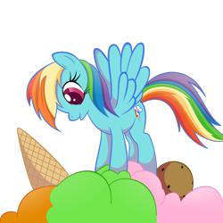 Size: 1562x1562 | Tagged: safe, artist:poniesofmidgard, imported from derpibooru, rainbow dash, pony, female, ice cream, simple background, solo, transparent background