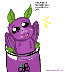 Size: 622x684 | Tagged: safe, artist:sexxi-bbz, imported from derpibooru, fruit bat, 30 minute art challenge, jam, pun