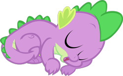 Size: 3001x1865 | Tagged: safe, artist:doctor-g, imported from derpibooru, spike, dragon, owl's well that ends well, eyes closed, male, simple background, sleeping, solo, transparent background, vector