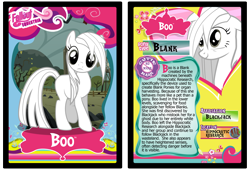Size: 3100x2110 | Tagged: safe, artist:rinmitzuki, imported from derpibooru, oc, oc only, oc:boo, fallout equestria, fallout equestria: project horizons, text, trading card