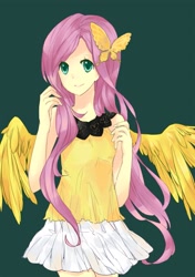 Size: 1181x1675 | Tagged: safe, artist:lillin, imported from derpibooru, fluttershy, human, humanized, pixiv, winged humanization