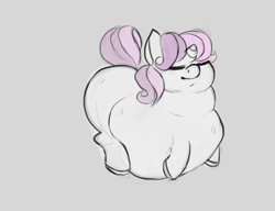 Size: 1280x985 | Tagged: safe, artist:ptg, imported from derpibooru, sweetie belle, pony, fat, female, obese, solo, sweetie belly