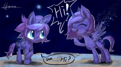 Size: 3675x2064 | Tagged: safe, artist:jggjqm522, imported from derpibooru, princess luna, pony, artemabetes, cute, lunartemis, moon, prince artemis, rule 63, rule63betes, self ponidox, shy, woona, younger