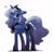 Size: 1132x1077 | Tagged: dead source, safe, artist:bluedrg19, imported from derpibooru, princess luna, alicorn, pony, blushing, butt, cute, eyeshadow, female, floating heart, floppy ears, heart, looking at you, looking back, lunabetes, mare, plot, simple background, solo, white background