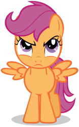 Size: 5000x8003 | Tagged: safe, artist:lahirien, imported from derpibooru, scootaloo, pony, absurd resolution, angry, female, scootaloo is not amused, simple background, solo, transparent background, unamused, vector