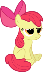 Size: 4882x8191 | Tagged: safe, artist:lahirien, imported from derpibooru, apple bloom, pony, absurd resolution, female, grumpy, simple background, sitting, solo, transparent background, vector