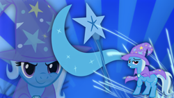 Size: 1920x1080 | Tagged: safe, artist:blackgryph0n, artist:daiochu, artist:misterlolrus, artist:triox404, imported from derpibooru, trixie, pony, cape, clothes, cutie mark, hat, trixie's cape, trixie's hat, wallpaper