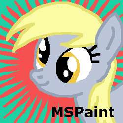 Size: 250x250 | Tagged: safe, imported from derpibooru, derpy hooves, pegasus, pony, female, mare, meta, ms paint, solo, spoilered image joke