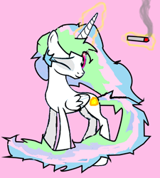 Size: 848x943 | Tagged: safe, artist:order border, imported from derpibooru, princess celestia, cigarette, female, smoking, solo