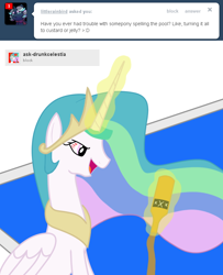 Size: 650x800 | Tagged: artist needed, safe, imported from derpibooru, princess celestia, alcohol, female, magic, solo