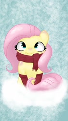 Size: 640x1136 | Tagged: safe, artist:tothemooon, imported from derpibooru, fluttershy, clothes, female, scarf, socks, solo