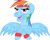 Size: 600x482 | Tagged: safe, artist:sowcrazy, imported from derpibooru, rainbow dash, elderly, female, solo, sweatband, watermark