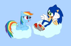 Size: 1791x1170 | Tagged: safe, artist:biosonic100, imported from derpibooru, rainbow dash, cloud, crossover, sonic the hedgehog, sonic the hedgehog (series)