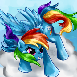 Size: 1100x1100 | Tagged: safe, artist:littleocean, imported from derpibooru, rainbow dash, cloud, palindrome get