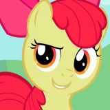 Size: 160x160 | Tagged: safe, imported from derpibooru, screencap, apple bloom, earth pony, pony, season 2, the cutie pox, avatar, costanza face, female, filly, looking at you, reaction image, smiling, solo